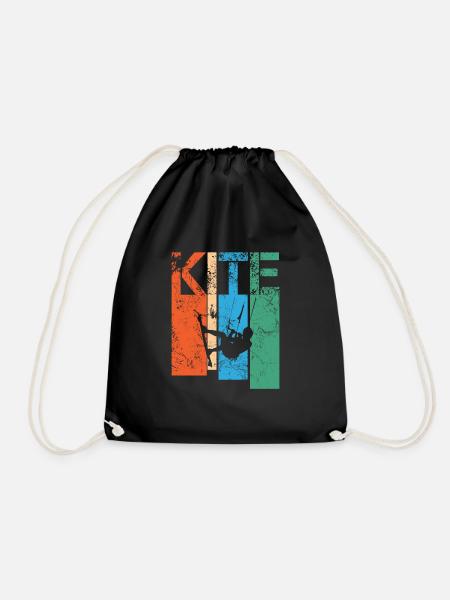 Kite, Kiteboarder Surfer - Turnbeutel - Schwarz