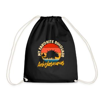 Dino ankylosaurus préféré - Sac de sport léger - noir - Devant