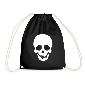 Tête de squelette squelette squelette - Sac de sport léger - noir - Devant
