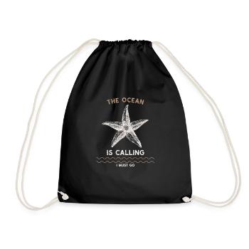 La mer appelle je vais, plongeur plonger vintage - Sac de sport léger - noir - Devant