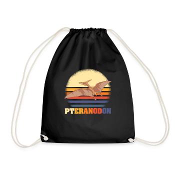 Pteranodon Retro Dinosaurier - Turnbeutel - Schwarz - Vorne