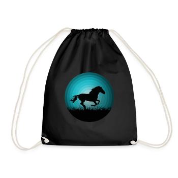 cheval chevaux coeur équitation filles femmes cadeau - Sac de sport léger - noir - Devant