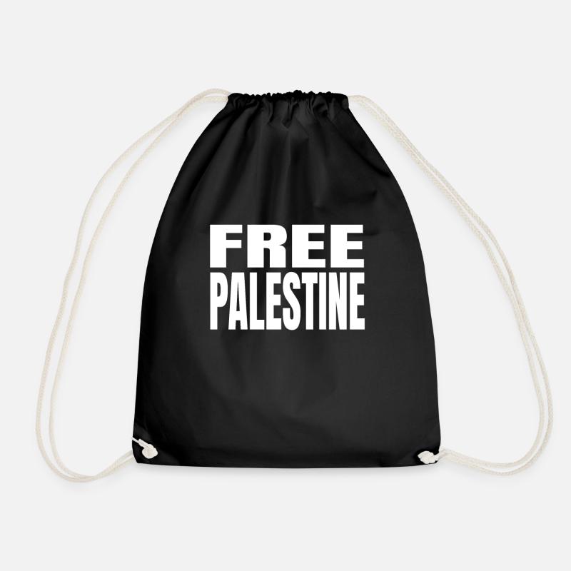 Free Palestine - Drawstring Bag - black