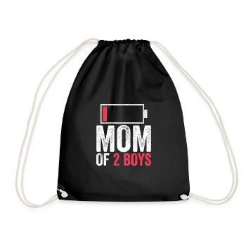 Maman de 2 garçons Idée de cadeau drôle pour les mamans - Sac de sport léger - noir - Devant