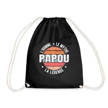 Papou L'Homme Le Mythe La Légende - Sac de sport léger - noir - Devant