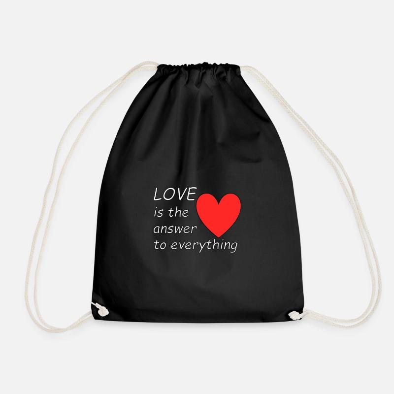 Love is the answer to everything Valentinstag - Turnbeutel - Schwarz
