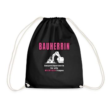 Bauherrin - Turnbeutel - Schwarz - Vorne