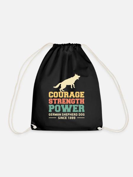 German Shepherd I German Shepherd Puppies - Drawstring Bag - black