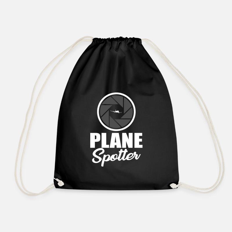Planespotter Geschenk - Turnbeutel - Schwarz