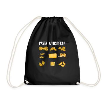 Pasta Flüsterer Geschenk - Turnbeutel - Schwarz - Vorne