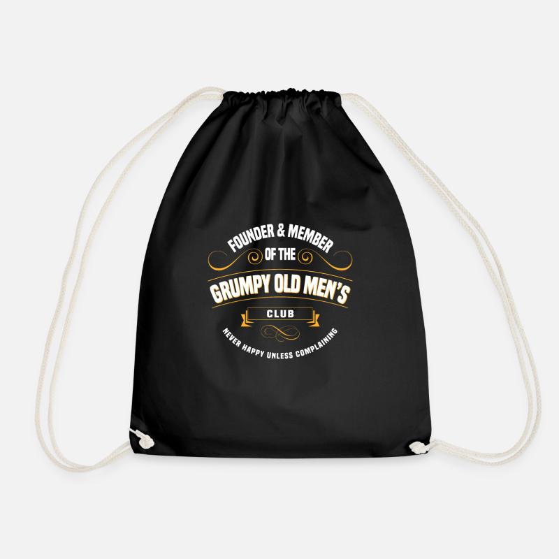 Grumpy old man - Drawstring Bag - black