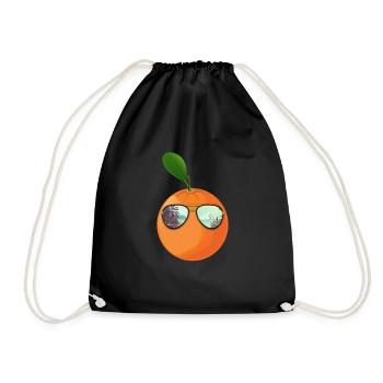 Orange Mit Sonnenbrille Geschenk - Turnbeutel - Schwarz - Vorne