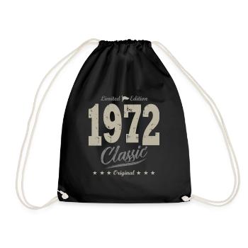 Born in 1972 Vintage gift birthday 51 years - Drawstring Bag - black - Front