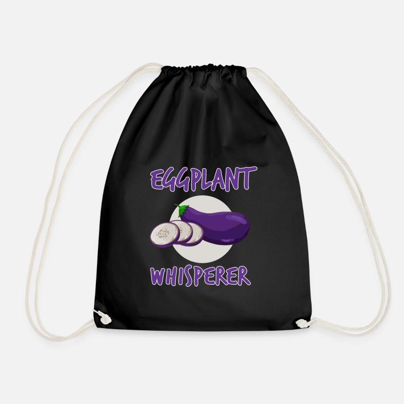 Aubergines Whisperer Gift - Drawstring Bag - black