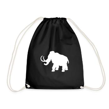 Mammut Silhouette Steinzeit - Turnbeutel - Schwarz - Vorne
