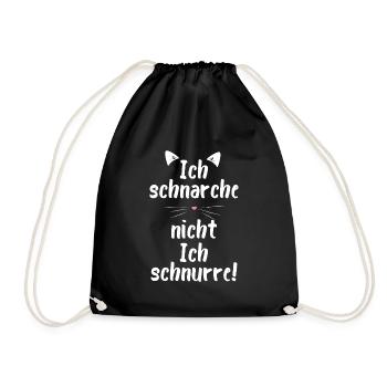 Ich schnarche nicht ich schnurre. Katzen - Turnbeutel - Schwarz - Vorne