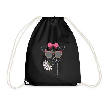 Lama Lady Gift - Drawstring Bag - black - Front