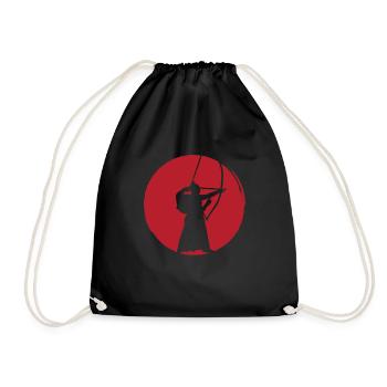 Kyudo Geschenk - Turnbeutel - Schwarz - Vorne