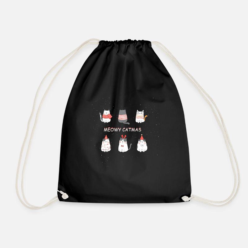 Meowy Catmas - Turnbeutel - Schwarz