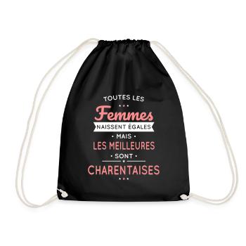 Femmes égales les meilleures sont Charentaises - Sac de sport léger - noir - Devant