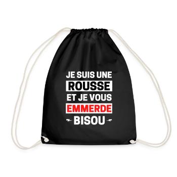Je suis une rousse et je vous emmerde BISOU - Sac de sport léger - noir - Devant