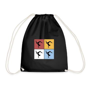 Squares Floor Gymnastics Gymnastics Sports Hobby - Drawstring Bag - black - Front