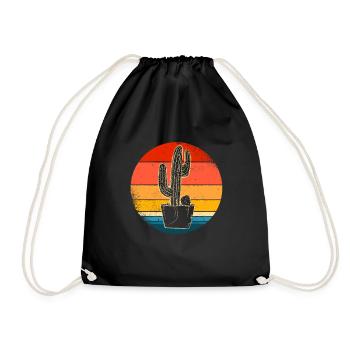 Cactus - Drawstring Bag - black - Front