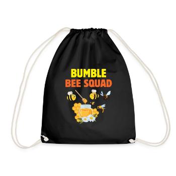 Bees Quote Bumble Bee Squad - Drawstring Bag - black - Front