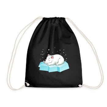 Ours polaire endormi - Sac de sport léger - noir - Devant