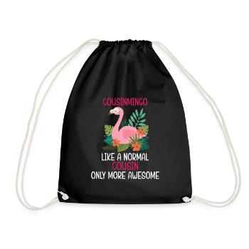 Flamingo Citation Cousinmingo comme un cousin normal - Sac de sport léger - noir - Devant