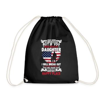Fathers Day Quote I May Seem Quiet And Reserved - Drawstring Bag - black - Front