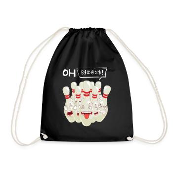 Bowl Design For Bowler Bowling Players Sports - Drawstring Bag - black - Front