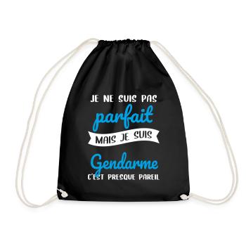 Je ne suis pas parfait mais je suis gendarme - Sac de sport léger - noir - Devant