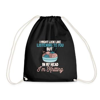 Knit - Drawstring Bag - black - Front