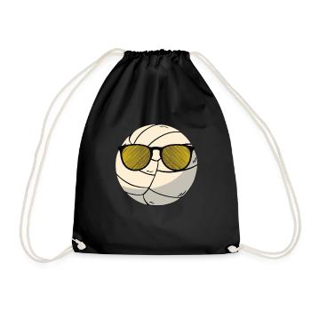 Volleyball Ball Mit Sonnenbrille - Turnbeutel - Schwarz - Vorne