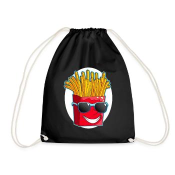Cool French fries - Drawstring Bag - black - Front