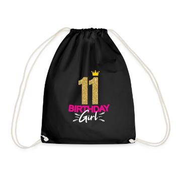Birthday Girl Ladies 11 ans Dicton drôle - Sac de sport léger - noir - Devant