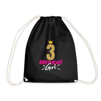Anniversaire Fille Dames 3 Ans Drôle Dicton - Sac de sport léger - noir - Devant