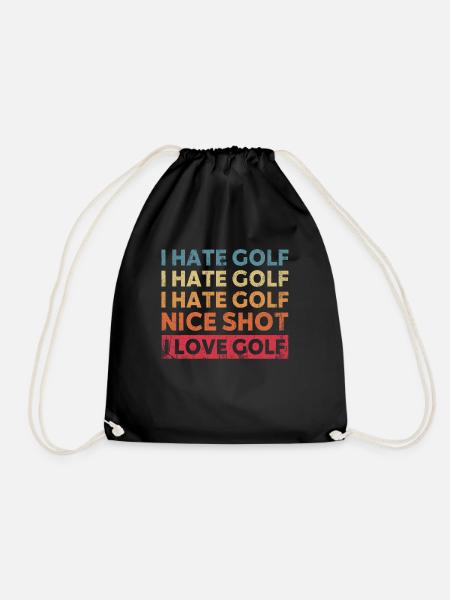 Ich Hasse Golf Schöne Aufnahme Ich Liebe Golf - Turnbeutel - Schwarz