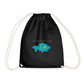Drapeau de la carte du Kazakhstan - Sac de sport léger - noir - Devant