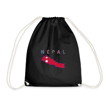 Népal Carte Drapeau Katmandou Himalaya - Sac de sport léger - noir - Devant