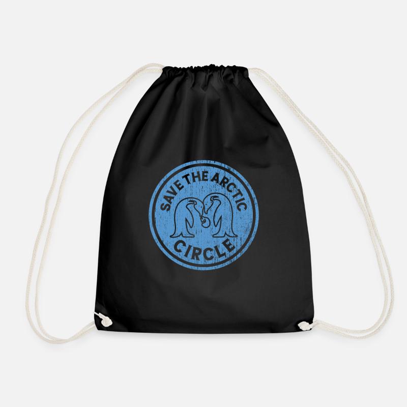 Save The Arctic Circle Design Tierrechte - Turnbeutel - Schwarz
