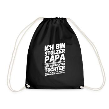 Stolzer Papa & Tochter Vatertag - Turnbeutel - Schwarz - Vorne