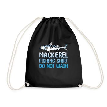 Makrele Angler Shirt - Turnbeutel - Schwarz - Vorne