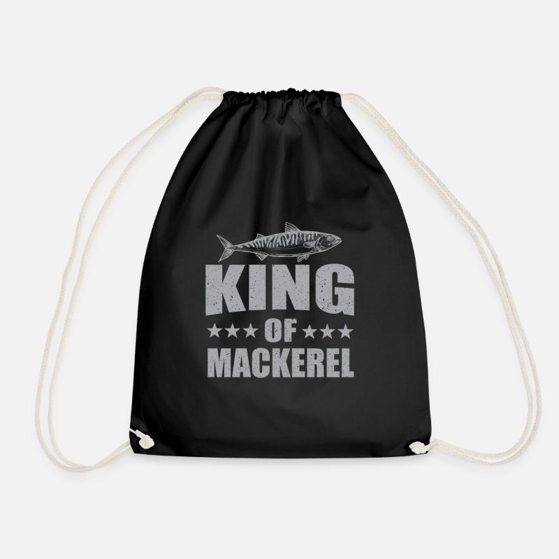 Mackerel King - Drawstring Bag - black