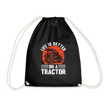 La vie est meilleure sur Tractor Farmer Sunset - Sac de sport léger - noir - Devant