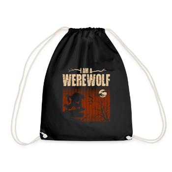 I am a werewolf design for wolves fans - Drawstring Bag - black - Front