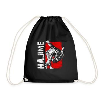 Hajime-design For karate and martial arts fans - Drawstring Bag - black - Front