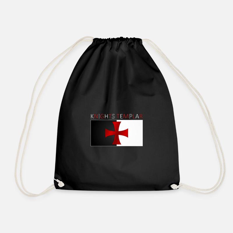 Knights Templar Templerorden Kreuz Banner - Turnbeutel - Schwarz