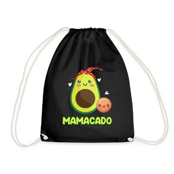 Mamacado Avocado Red Bandana Daughter Son - Drawstring Bag - black - Front